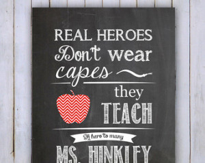 Teacher's quote- Teacher's gift- print-digital file -Chalkboard style ...