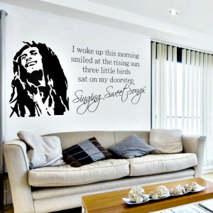 Bob Marley - Woke Up This Morning - Song Quote Wall Art Sticker Decal ...