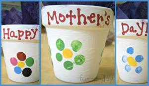 fingerprint flowerpot Mother's Day, Happy Mother's Day, child-made ...