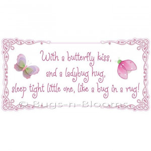 Butterfly Kiss And A Ladybug Hug Vinyl Sticker Quote