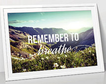 ... Quote Print, Yoga, Inspirational Quote, Just Breathe, Poster, Quote