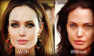 Angelina Jolie's face has stunning features naturally but the makeup ...
