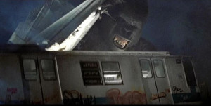 King Kong - The Giant Ape attacks a train