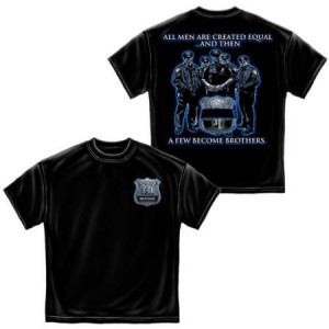 Police Brotherhood Law Enforcement T-shirt Erazor Bits, Black, XL