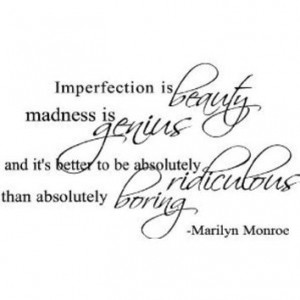 Amazon.com: IMPERFECTION IS BEAUTY MARILYN MONROE VINYL WALL DECAL ...