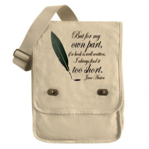 Jane Austen Book Quote Field Bag