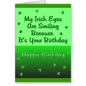 Irish Eyes Birthday Greeting Cards