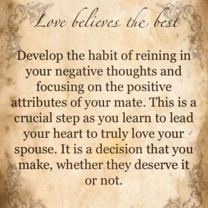 Love believes the best