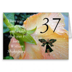 37th Birthday Shakespeare Quote Fairy Greeting Greeting Card