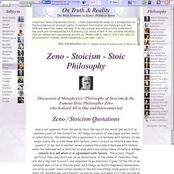 Zeno Stoicism Philosophy: Metaphysics of Stoicism, Ethics. Quotes ...