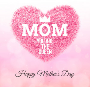 Mother's Day greeting cards vector material plush love