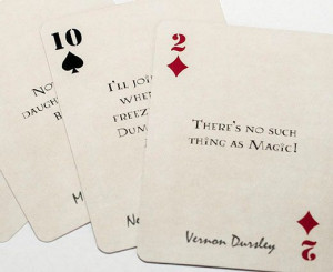 Harry Potter Quote playing cards - oooh! Great stocking stuffer idea ...