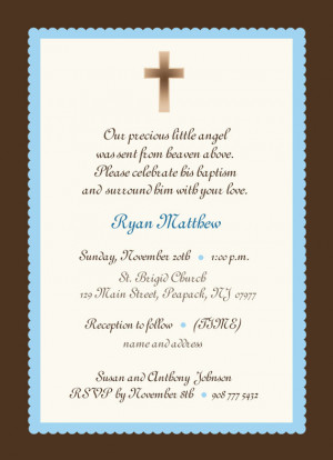 Baby Boy Baptism Invitation -boy or girl, baby boy invitation, blue ...