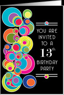 13 Birthday Party Invitations Teenager Pop Art card - Product #631384
