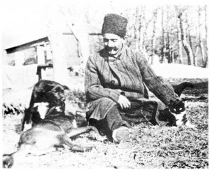 George Gurdjieff and his dogs. early 20th century.