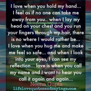 Love When You hold My Hand..