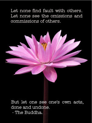 ... . But Let One See One’s Own Acts, Done And Undone. - The Buddha