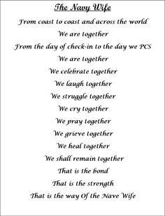 ... after retirement. No one knows our life like another Navy wife. More