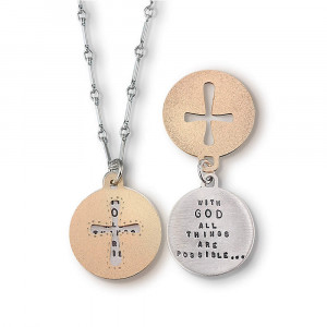 With God All Things Are Possible, Inspirational Quote Necklace Jewelry