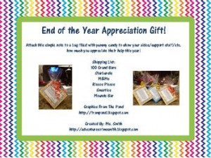 ... support staff/etc. how much you appreciate their help this year!Gra