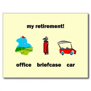 Funny golf retirement postcard