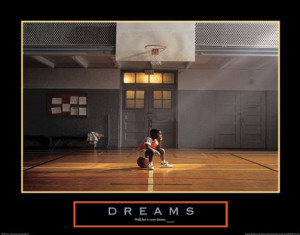 DREAMS Little Boy on Basketball Court Motivational Poster Print ...