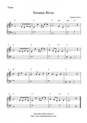Swanee River by Stephen Foster, published 1851: Piano Songs, Stephen ...