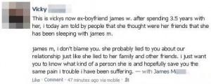 ... embarrassing instances of cheaters being publicly shamed on Facebook
