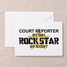 Court Reporter Rock Star by Night Greeting Cards ( for