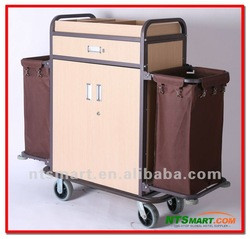 Multi-purpose Hotel Housekeeping Maid Cart Trolley/wood housekeeping ...
