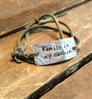 hand stamped quote bracelet with charm, 