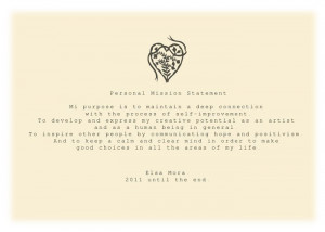 following Elsa Mora and this personal mission statement is a great ...