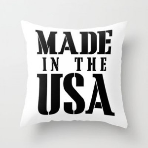 ... USA - black text Throw Pillow by RQ Designs (Retro Quotes) - $20.00