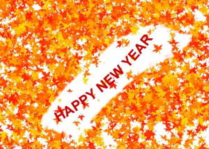 Orange Leaves With Happy New Year 2015 Quote Wallpaper