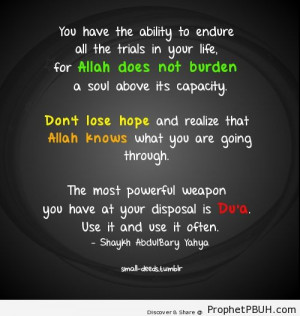 Dont lose hope - Islamic Quotes, Hadiths, Duas ← Prev Next →