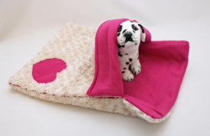 Warm & Snuggly 4 Way Pink Furry Puppy Dog Sleeping Bag Bed / Snuggle ...