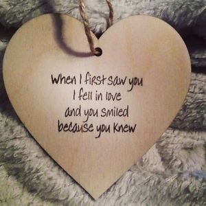 Shabby-Chic-Wooden-Heart-Sign-When-I-First-Saw-You-I-Fell-In-Love-Love ...