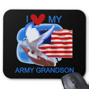 Love My Army Grandson Tshirts and Gifts Mouse Mat