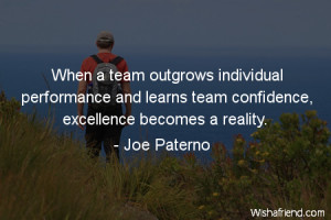 When a team outgrows individual performance and learns team confidence ...