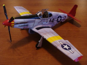 North American P-51 Mustang fighter Tuskegee Airman paper model