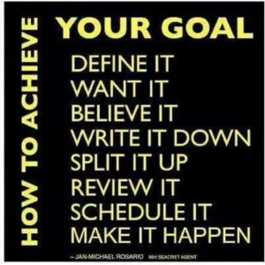 The Key is to create goals, write them down and take small steps ...