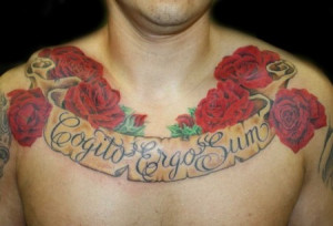 piercings-tattoos-color-realistic-rose-and-banner-chest-tattoo-r-o ...