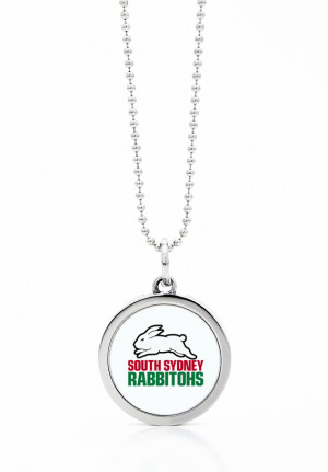 South Sydney Rabbitohs NRL Logo Round Pendant Chain Necklace Jewellery