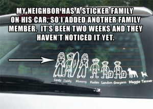 funny family stick figures stickers on your car