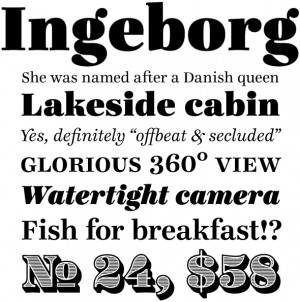 Ingeborg is MyFonts’ text family of the month