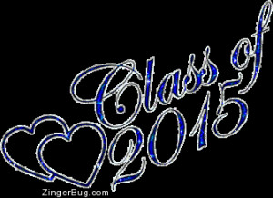 Glitter Graphic Comment: Class Of 2015 Royal Blue Glitter With Hearts