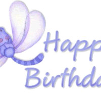 Happy Birthday Purple Flowers