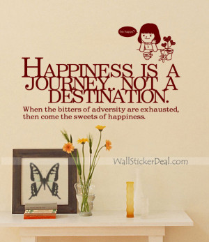 Home Decorating Happiness Is A Journey Quotes Wall Sticker