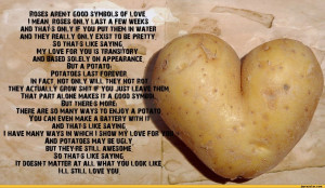 roses aren't good symbols of love / potato :: funny pictures :: heart