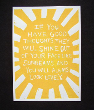 Typographic Linocut Print Sunbeams Dahl Quote by studio27 on Etsy, $2 ...